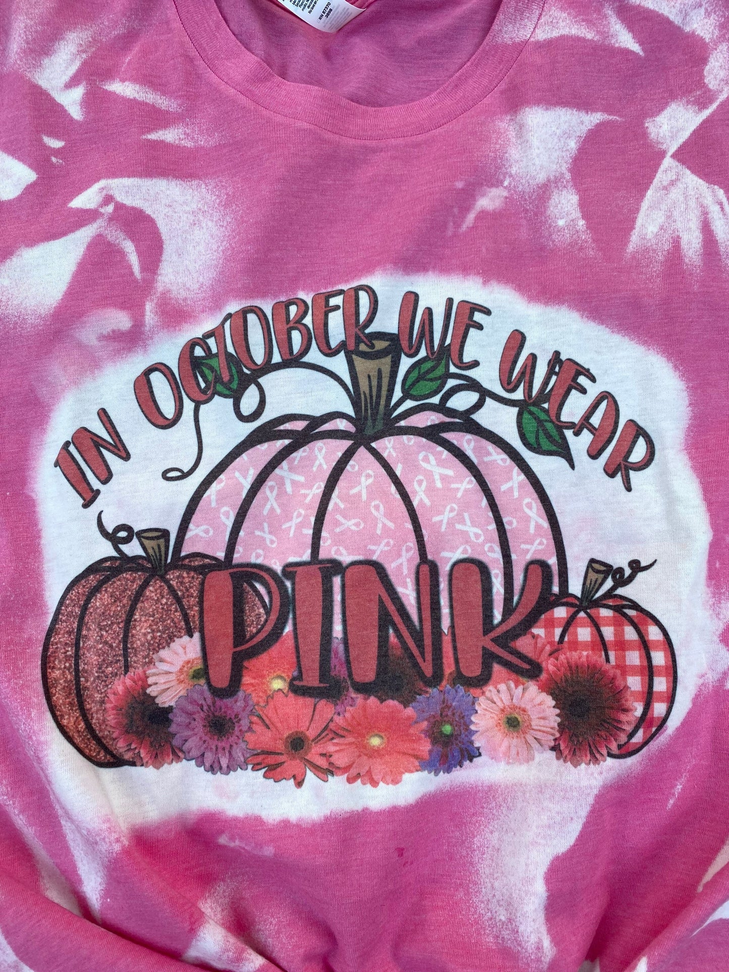 In October We Wear Pink - Pumpkins bleached t-shirt